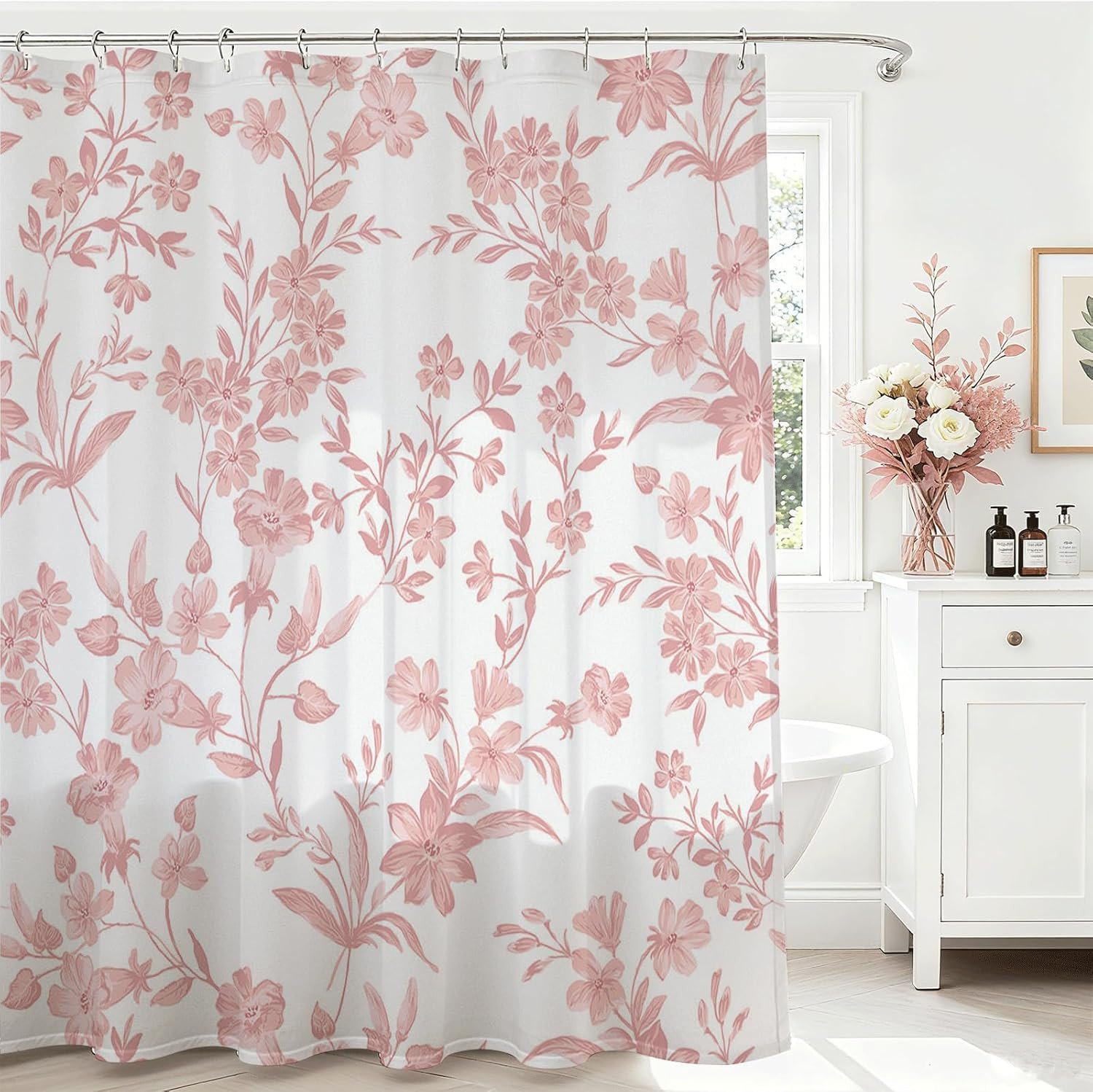 Custom Printed Bath Curtain — custom printed polyester bath curtain detail view