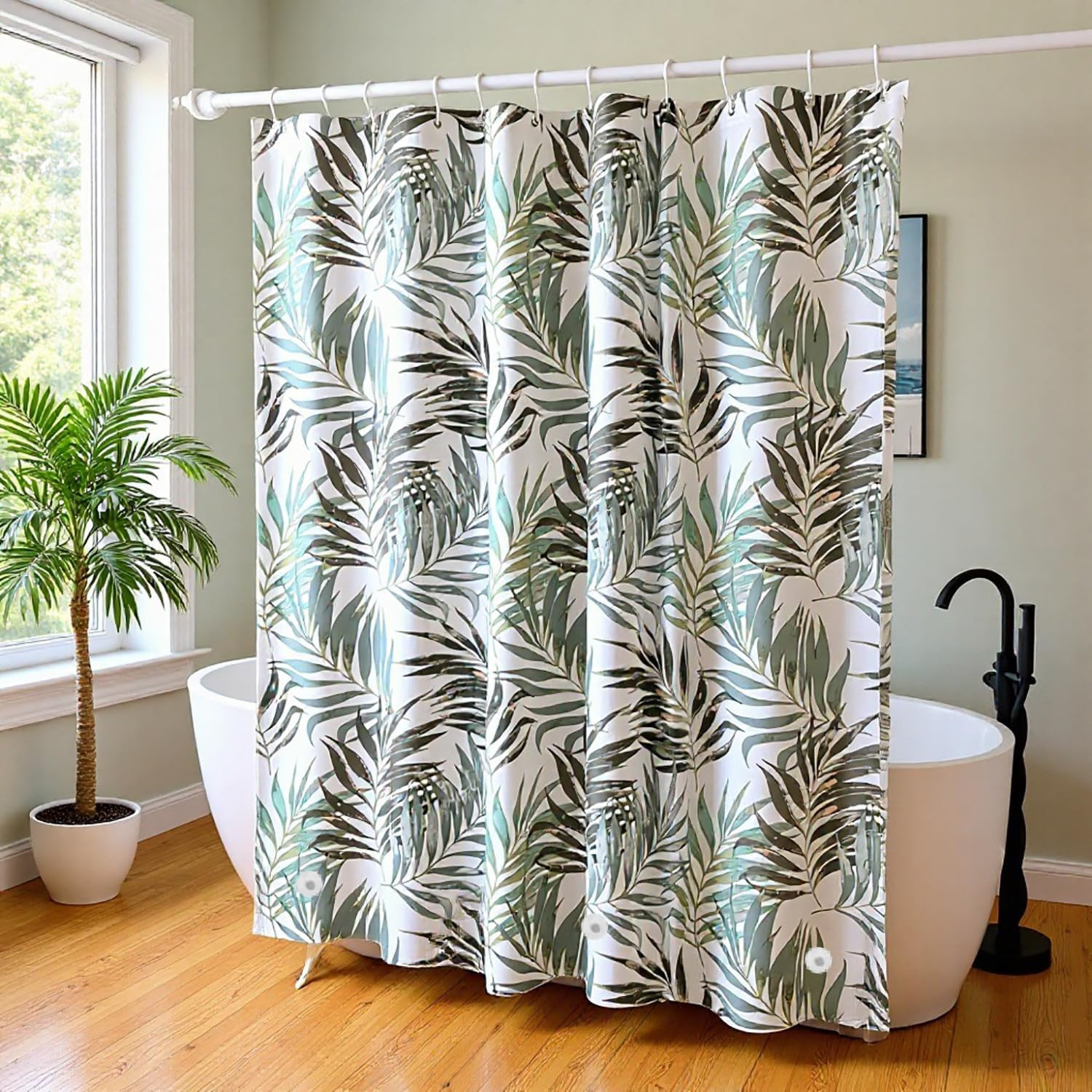 Custom Printed Bath Curtain — custom printed polyester bath curtain detail view
