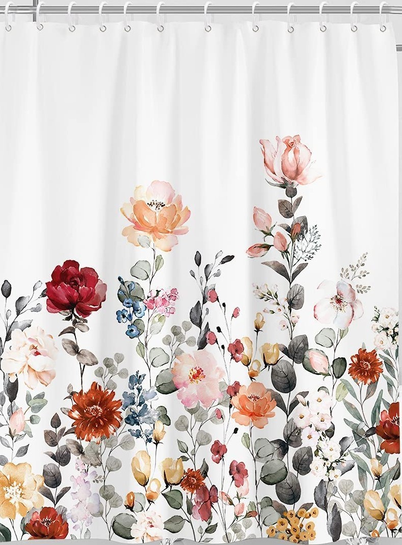 Custom Printed Bath Curtain — custom printed polyester bath curtain