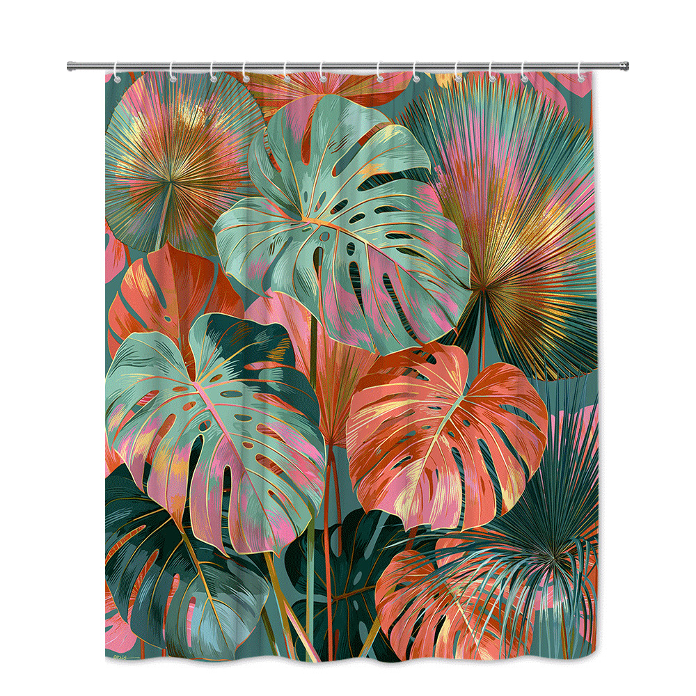 Custom Printed Bath Curtain — custom printed polyester bath curtain detail view