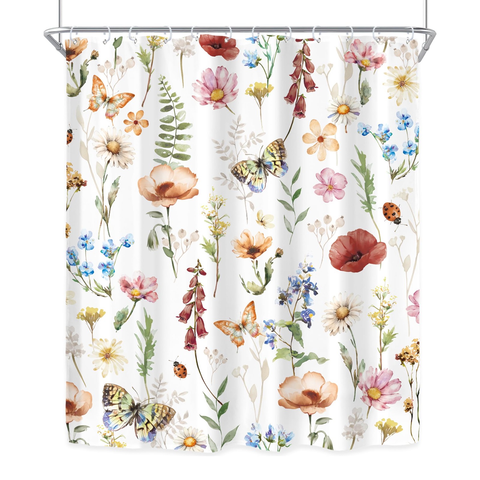 Custom Printed Bath Curtain — custom printed polyester bath curtain detail view