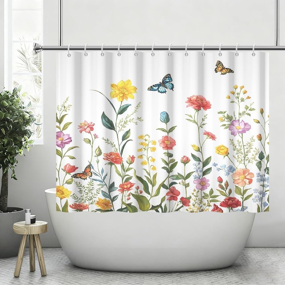 Custom Printed Bath Curtain — custom printed polyester bath curtain detail view