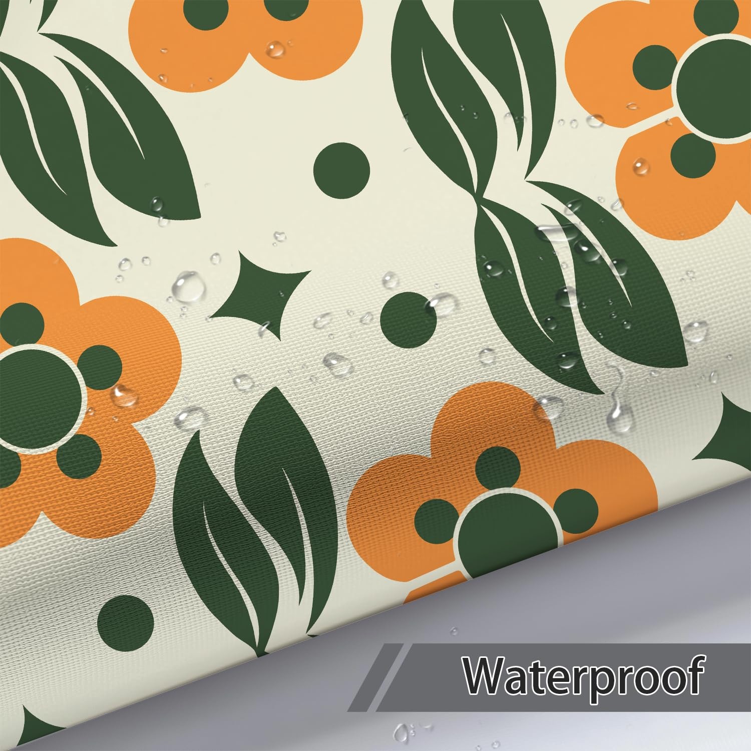 Custom Printed Bath Curtain — custom printed polyester bath curtain detail view