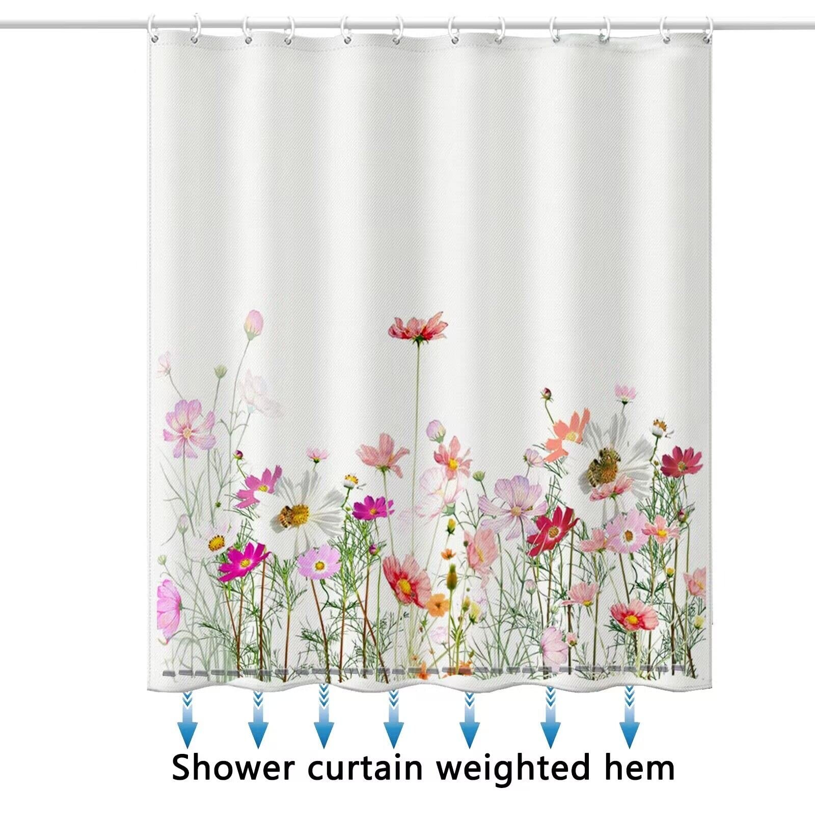 Custom Printed Bath Curtain — custom printed polyester bath curtain detail view