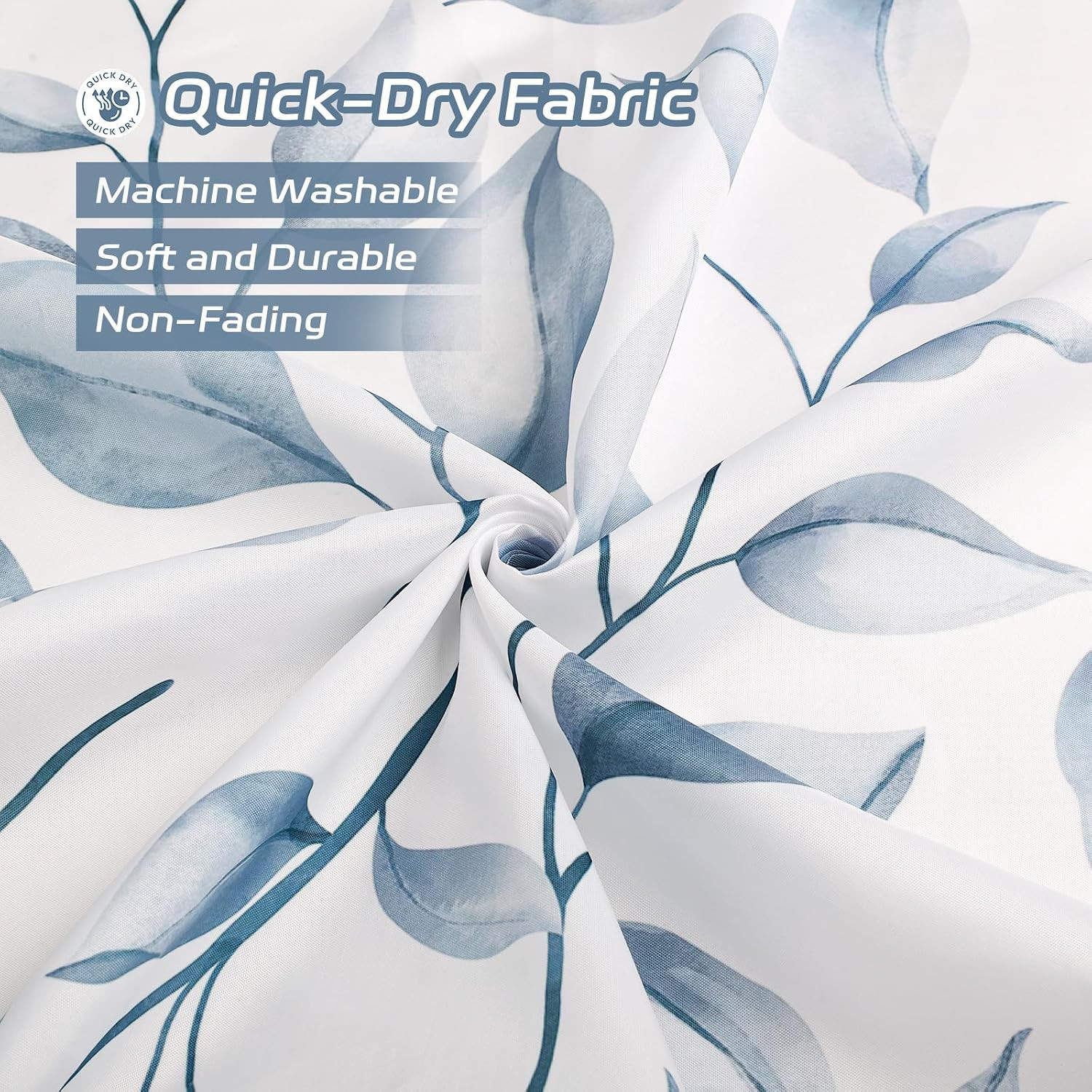 Custom Printed Bath Curtain — custom printed polyester bath curtain detail view