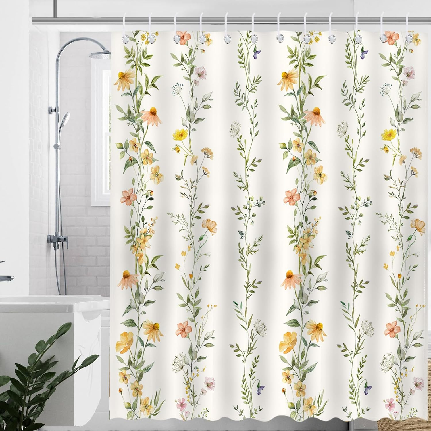 Custom Printed Bath Curtain — custom printed polyester bath curtain detail view