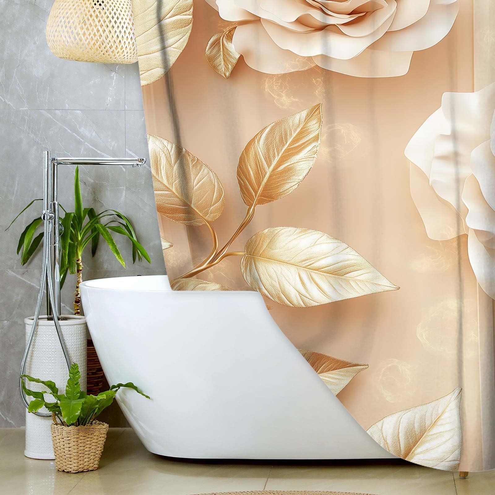 Custom Printed Bath Curtain — custom printed polyester bath curtain detail view