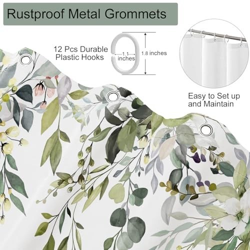 Custom Printed Bath Curtain — custom printed polyester bath curtain detail view