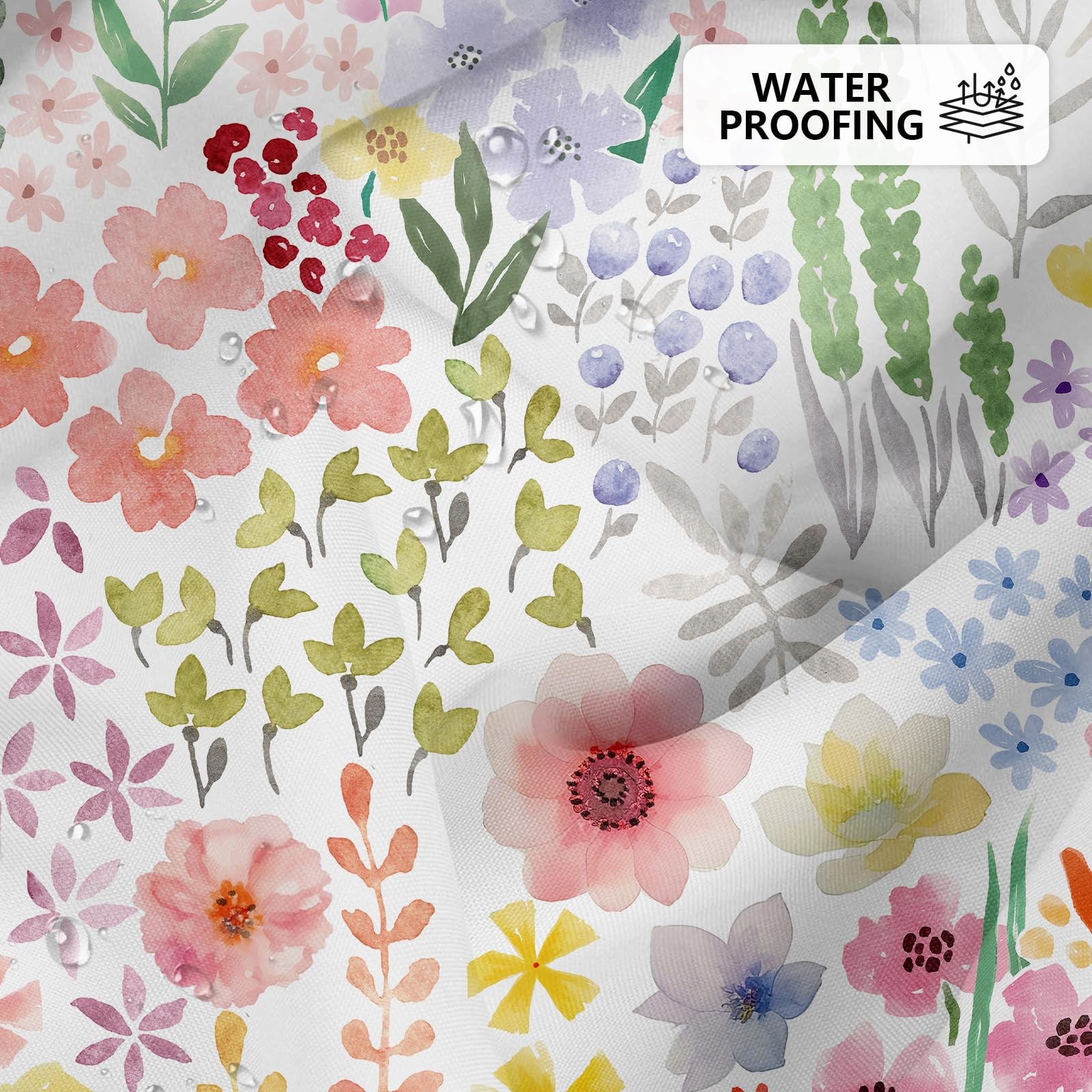 Custom Printed Bath Curtain — custom printed polyester bath curtain detail view