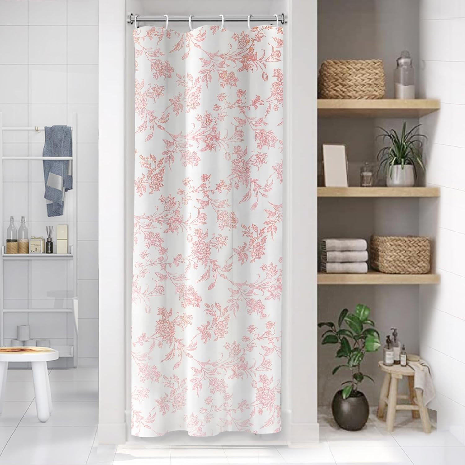 Custom Printed Bath Curtain — custom printed polyester bath curtain detail view