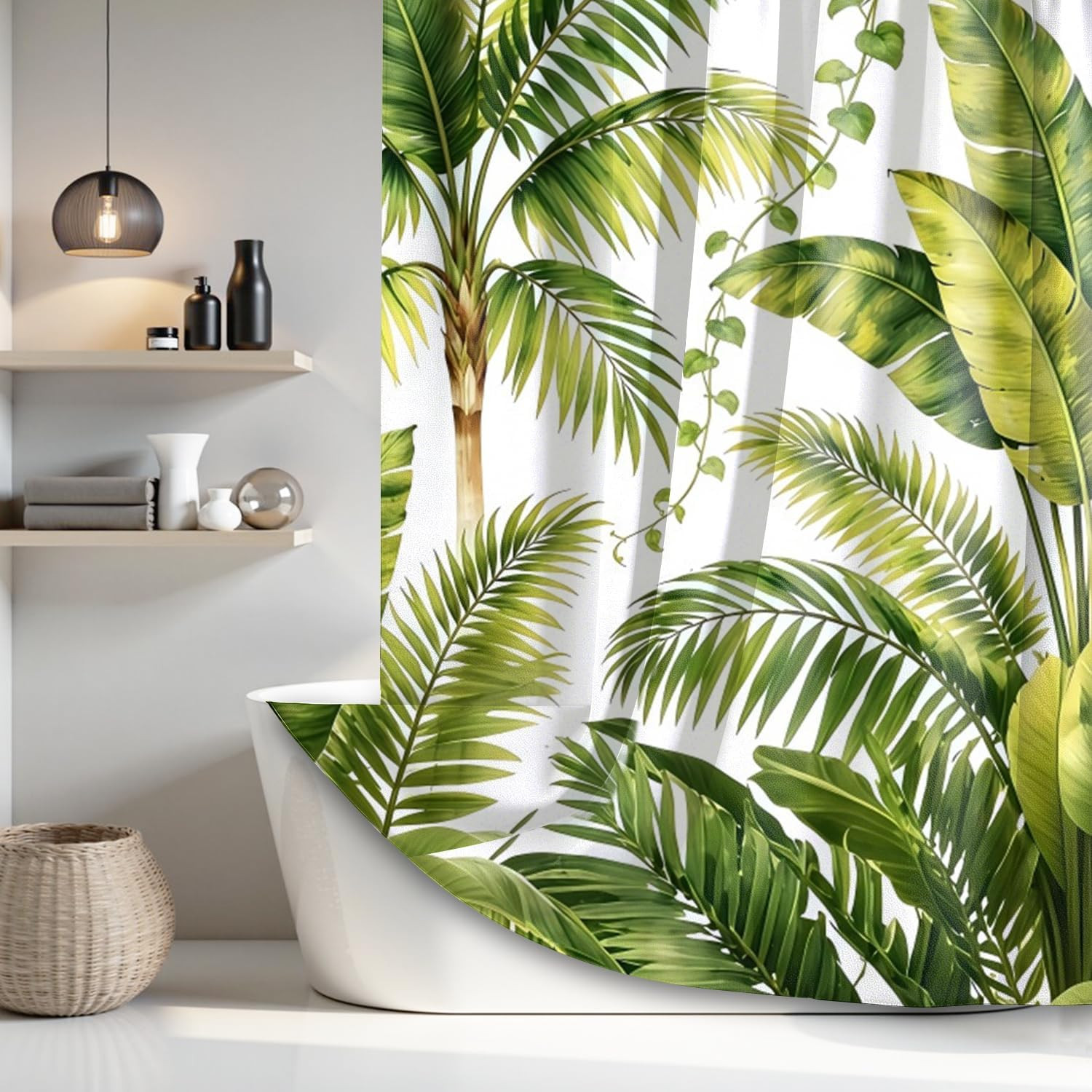 Custom Printed Bath Curtain — custom printed polyester bath curtain detail view