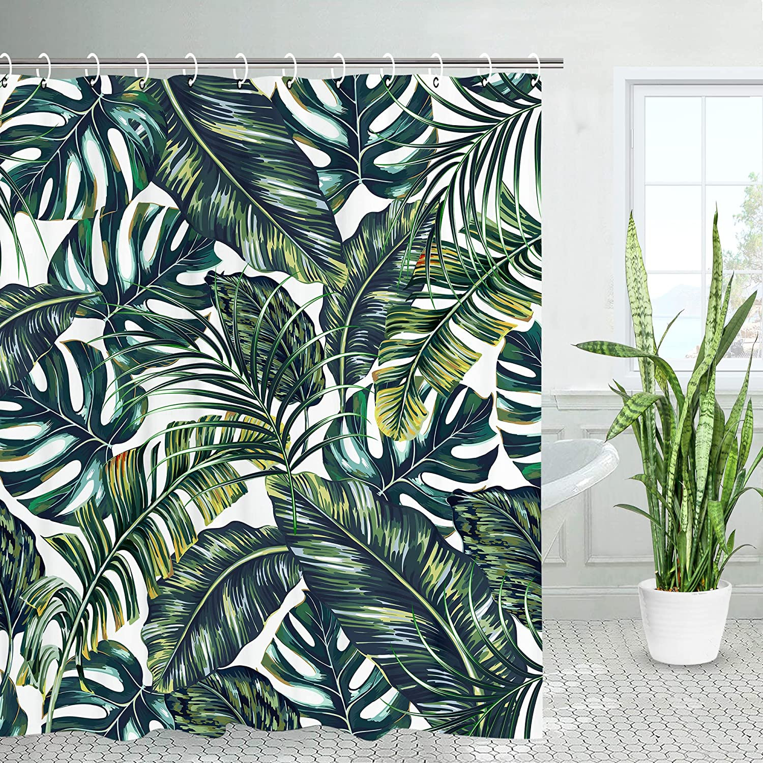 Custom Printed Bath Curtain — custom printed polyester bath curtain detail view