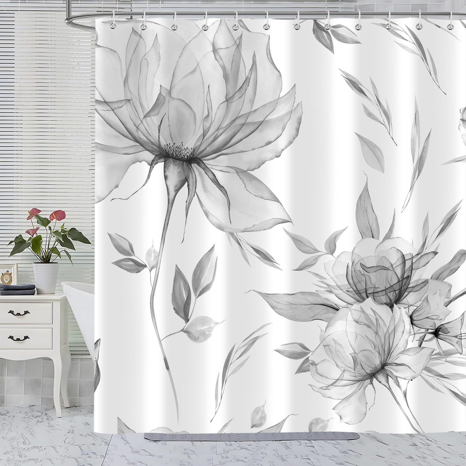 Custom Printed Bath Curtain — custom printed polyester bath curtain
