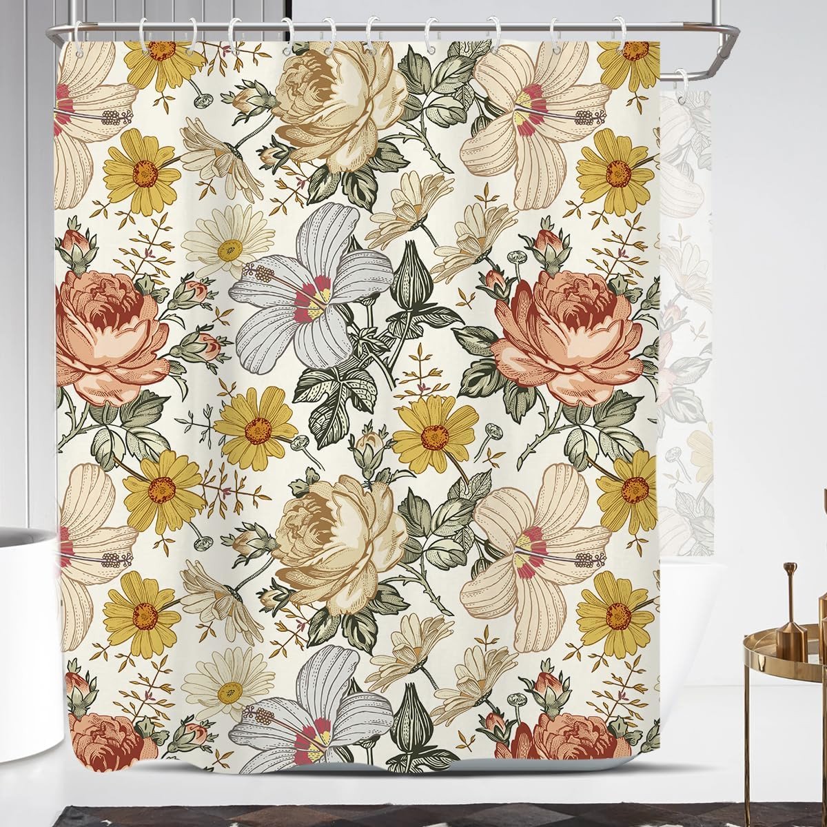 Custom Printed Bath Curtain — custom printed polyester bath curtain