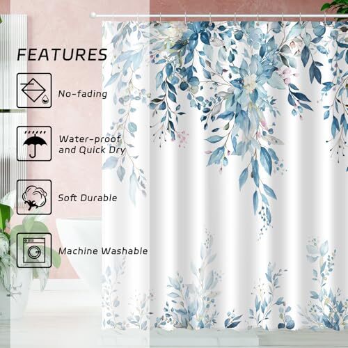 Custom Printed Bath Curtain — custom printed polyester bath curtain detail view