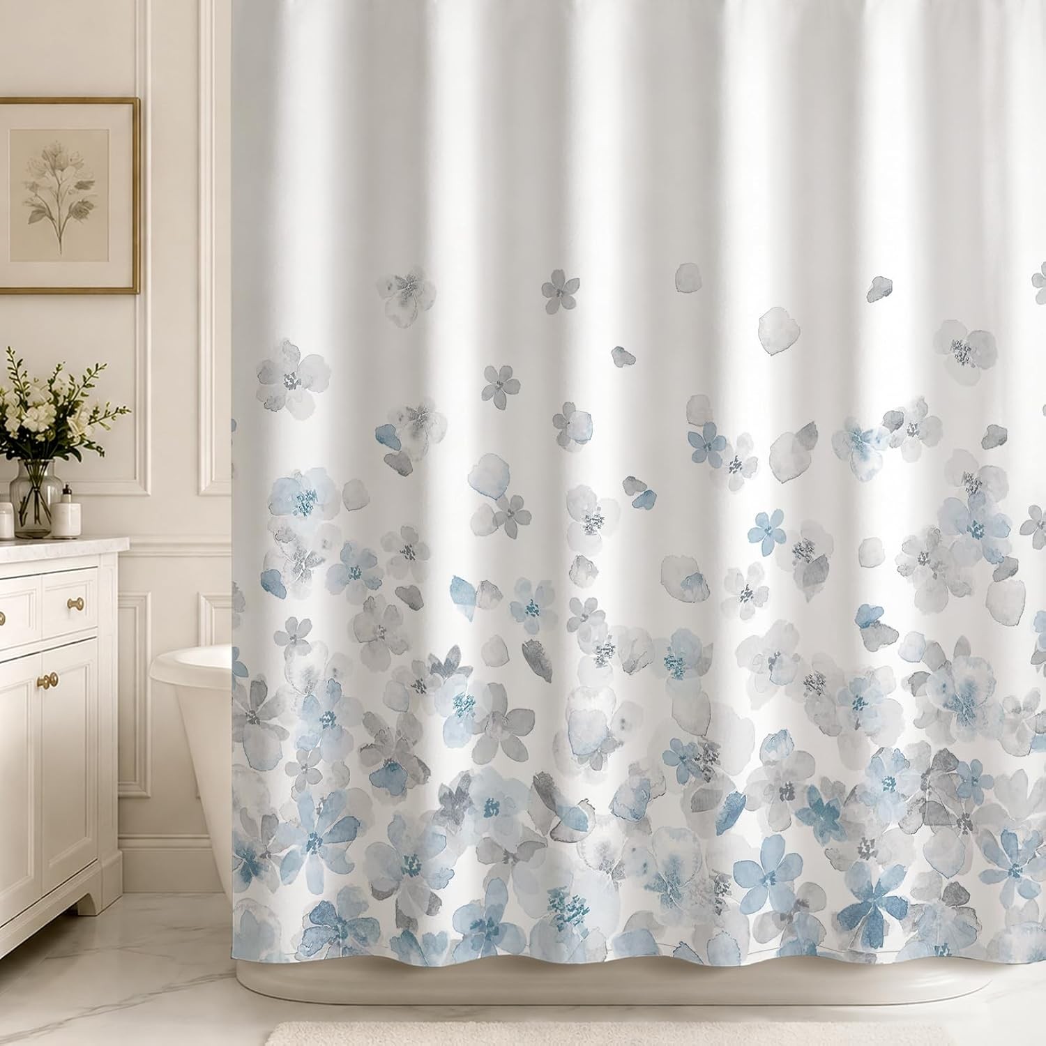 Custom Printed Bath Curtain — custom printed polyester bath curtain detail view