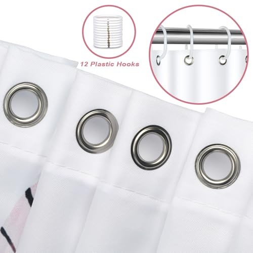 Custom Printed Bath Curtain — custom printed polyester bath curtain detail view