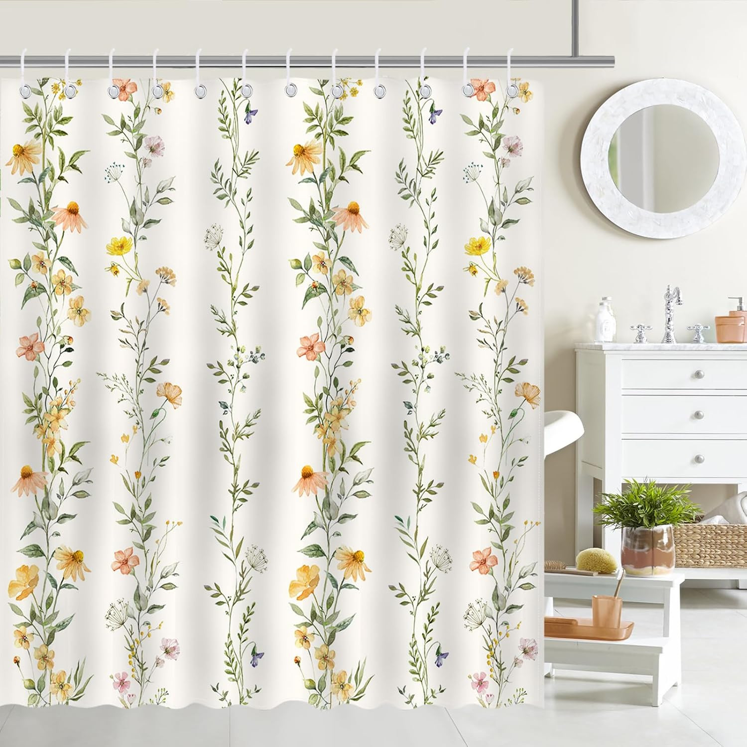 Custom Printed Bath Curtain — custom printed polyester bath curtain
