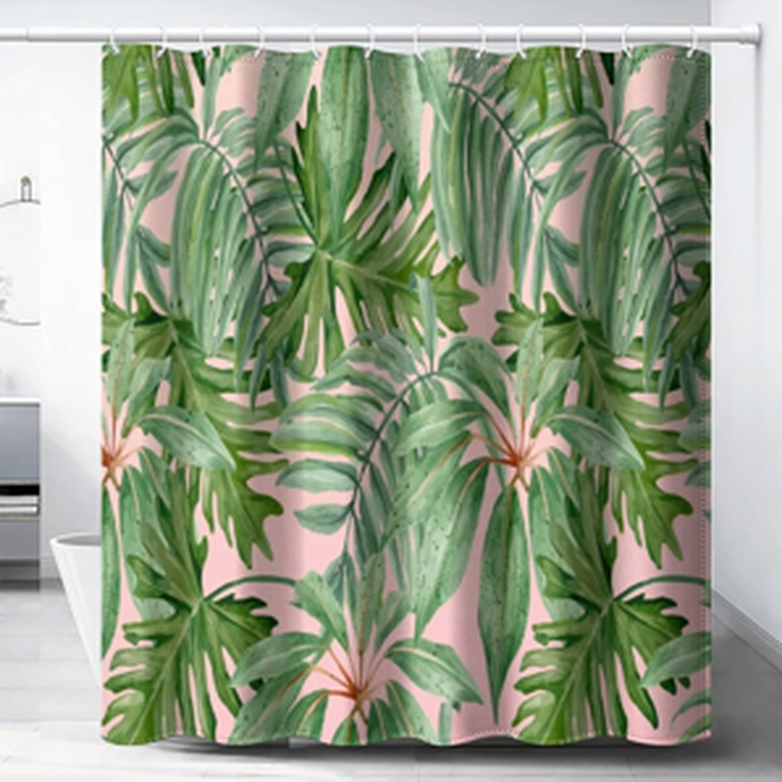 Custom Printed Bath Curtain — custom printed polyester bath curtain detail view