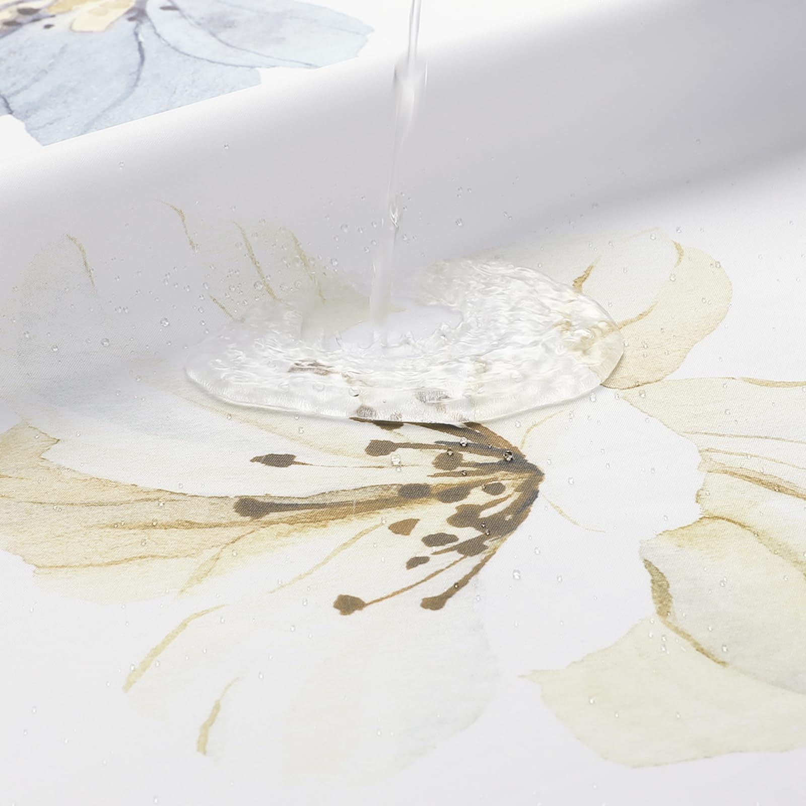 Custom Printed Bath Curtain — custom printed polyester bath curtain detail view
