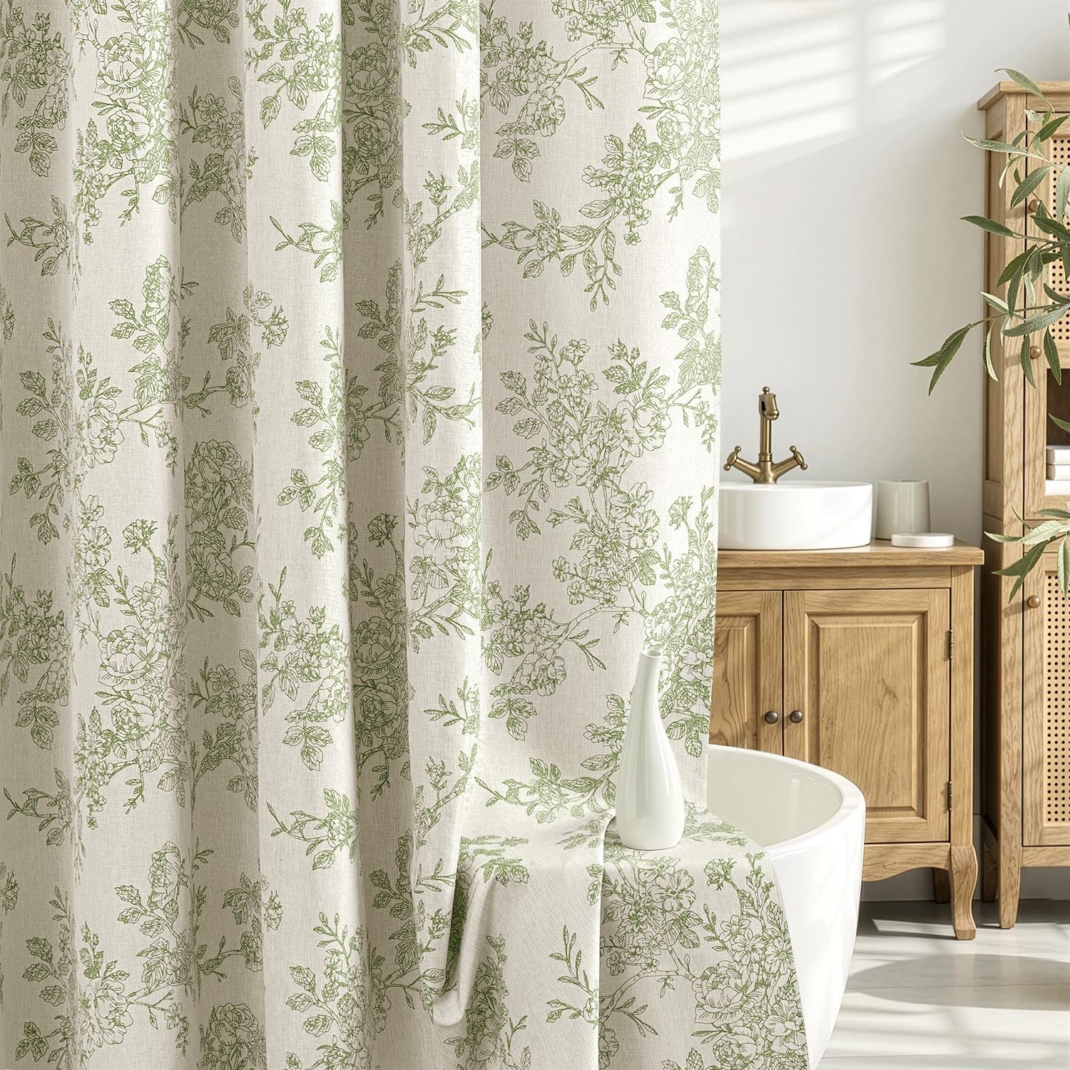 Custom Printed Bath Curtain — custom printed polyester bath curtain detail view