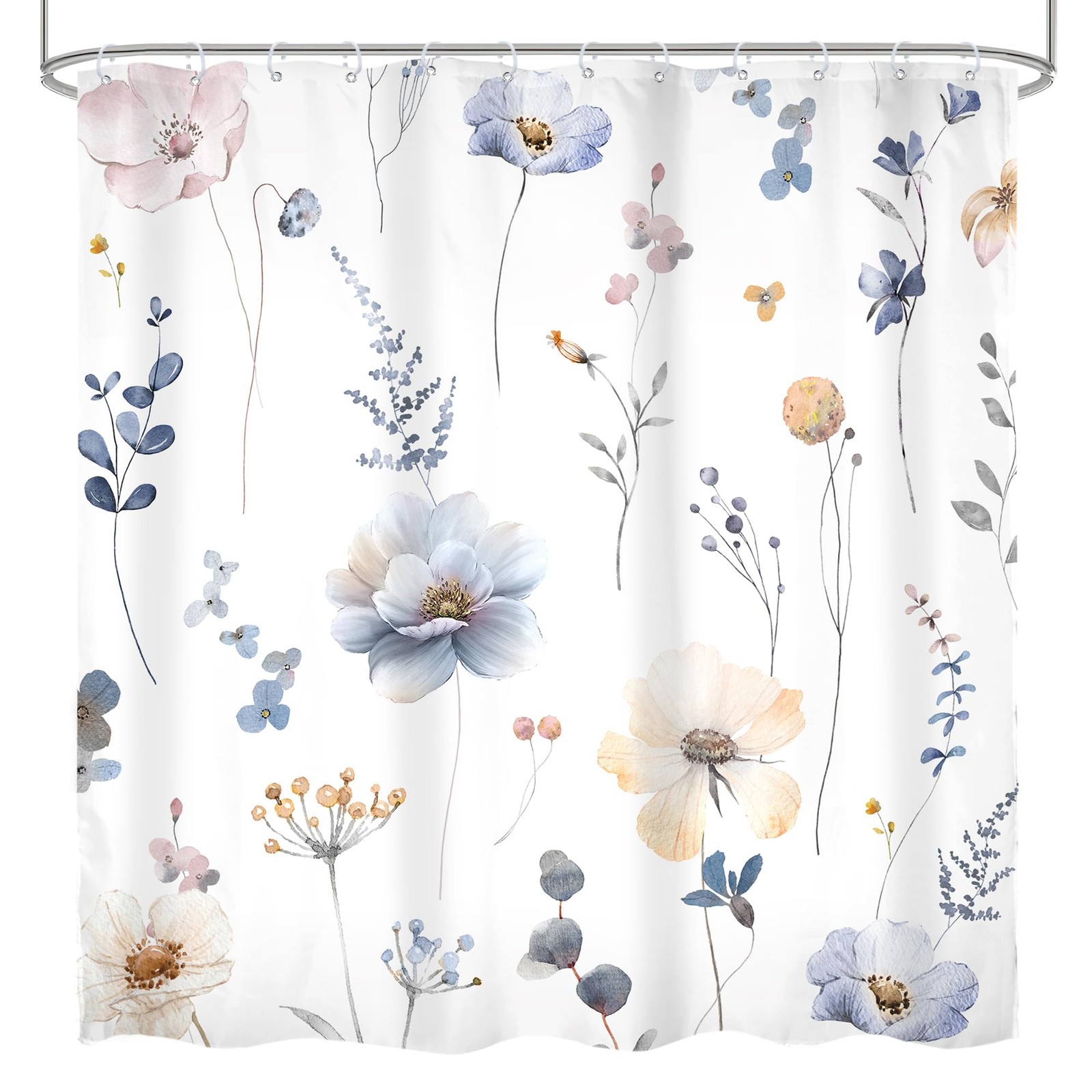 Custom Printed Bath Curtain — custom printed polyester bath curtain detail view