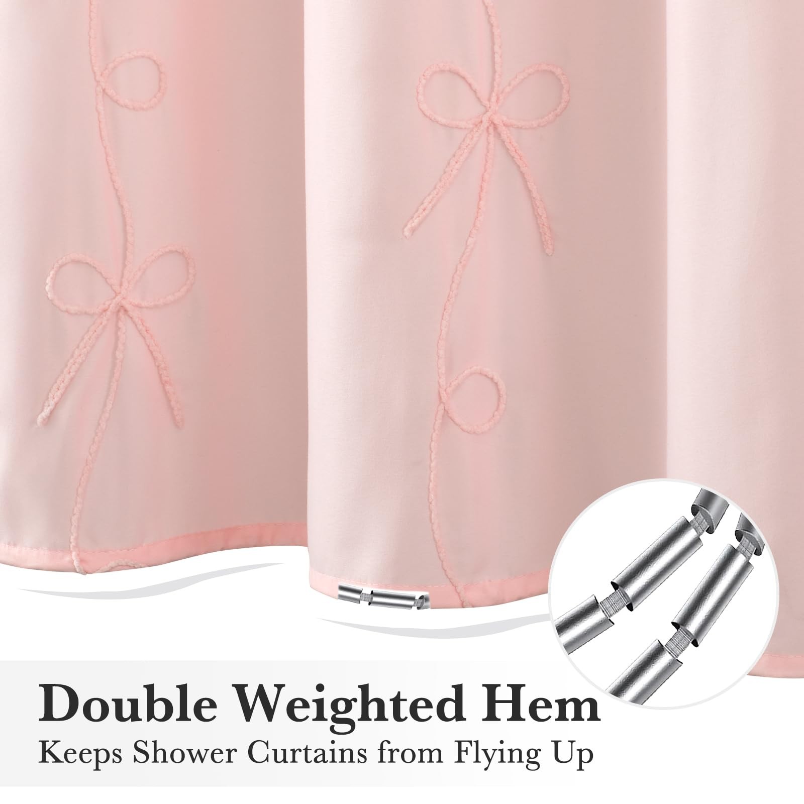 Custom Printed Bath Curtain — custom printed polyester bath curtain detail view