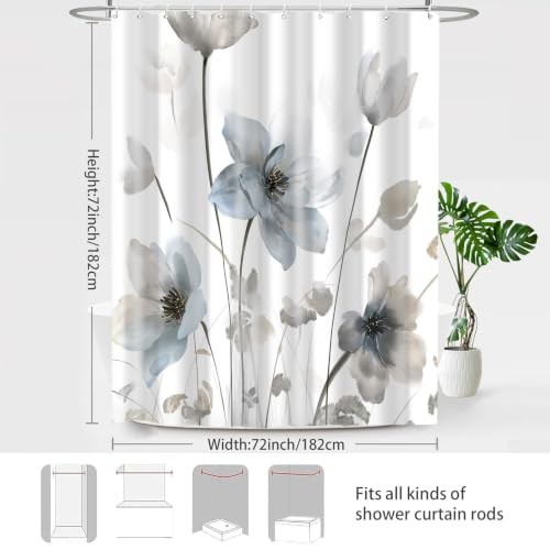 Custom Printed Bath Curtain — custom printed polyester bath curtain detail view
