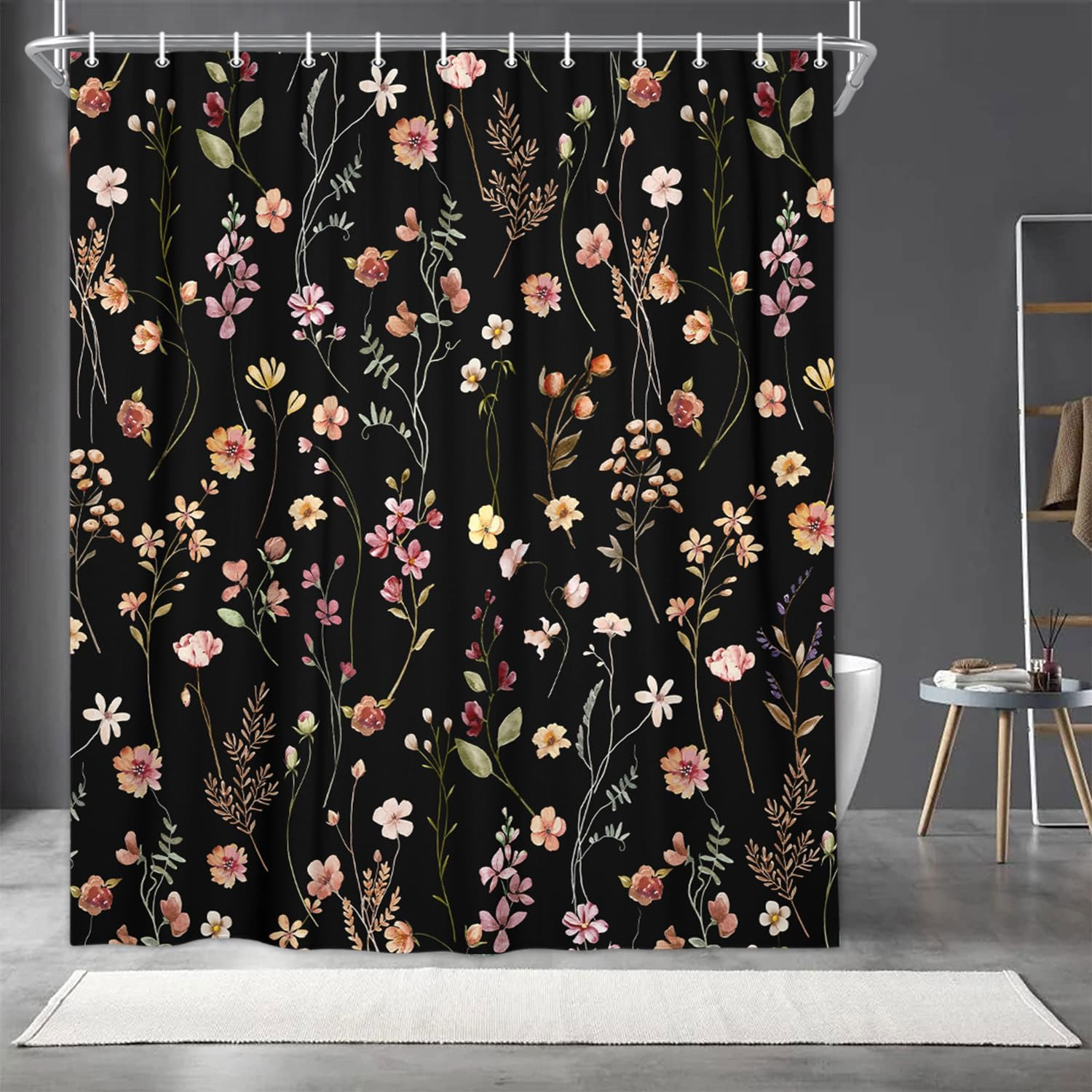 Custom Printed Bath Curtain — custom printed polyester bath curtain detail view
