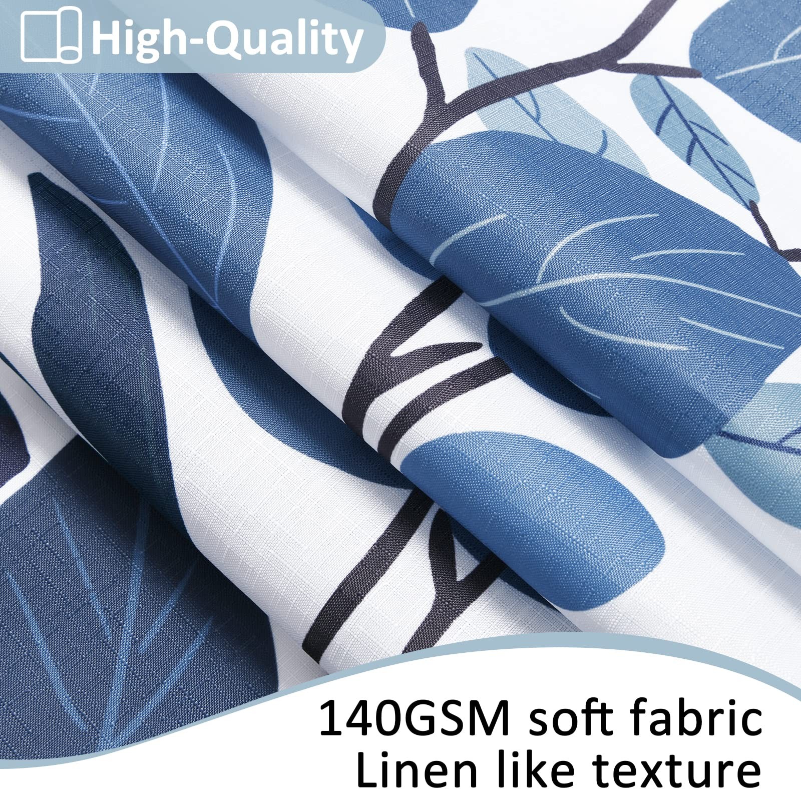 Custom Printed Bath Curtain — custom printed polyester bath curtain detail view