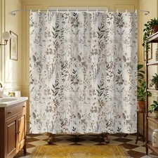 Vintage Boho Floral Shower Curtains,Modern Aesthetic 72"W x 72"L (Pack of 1) 5 — custom printed polyester bath curtain