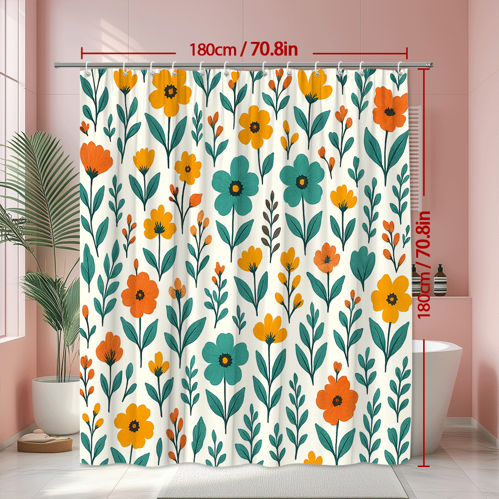 Custom Printed Bath Curtain — custom printed polyester bath curtain detail view