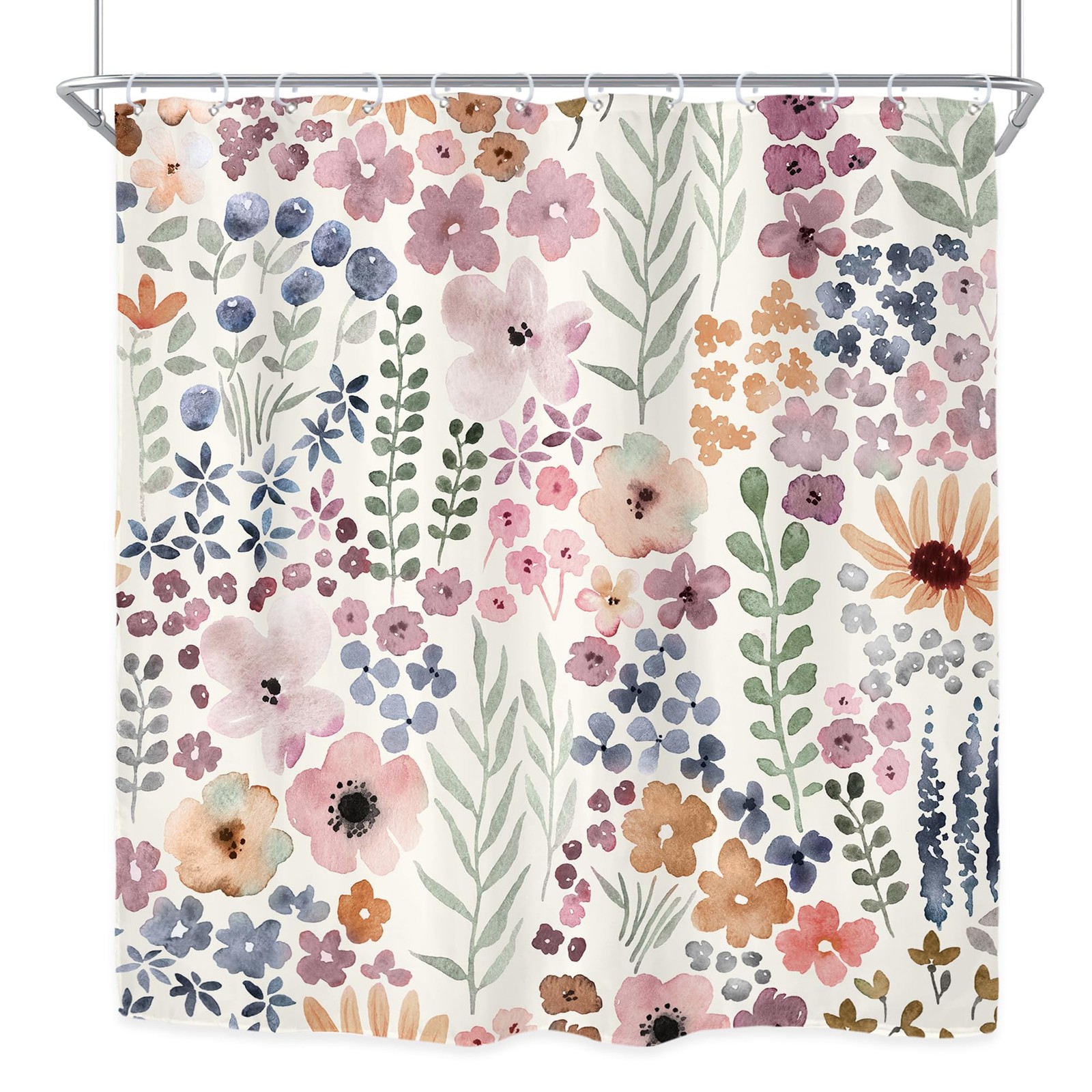 Custom Printed Bath Curtain — custom printed polyester bath curtain detail view