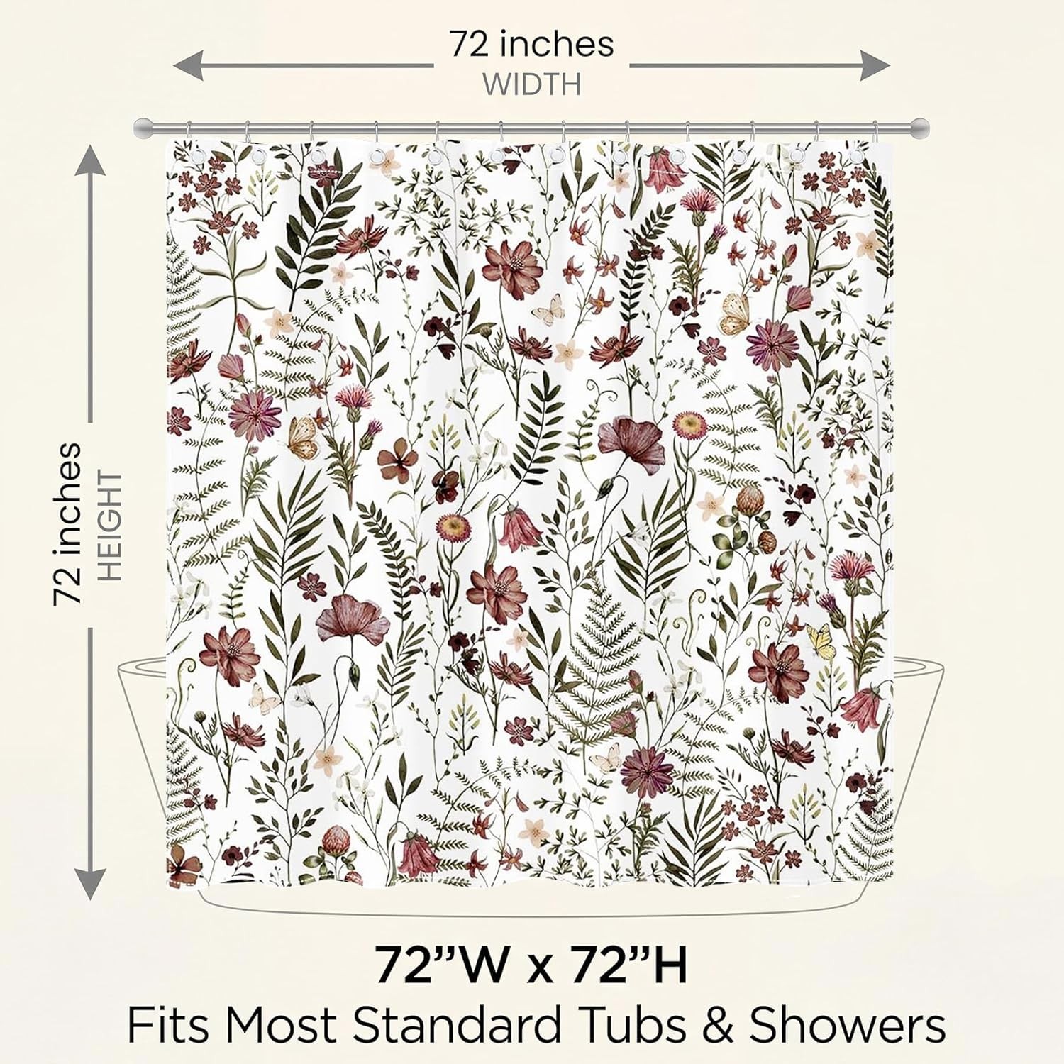 Custom Printed Bath Curtain — custom printed polyester bath curtain detail view