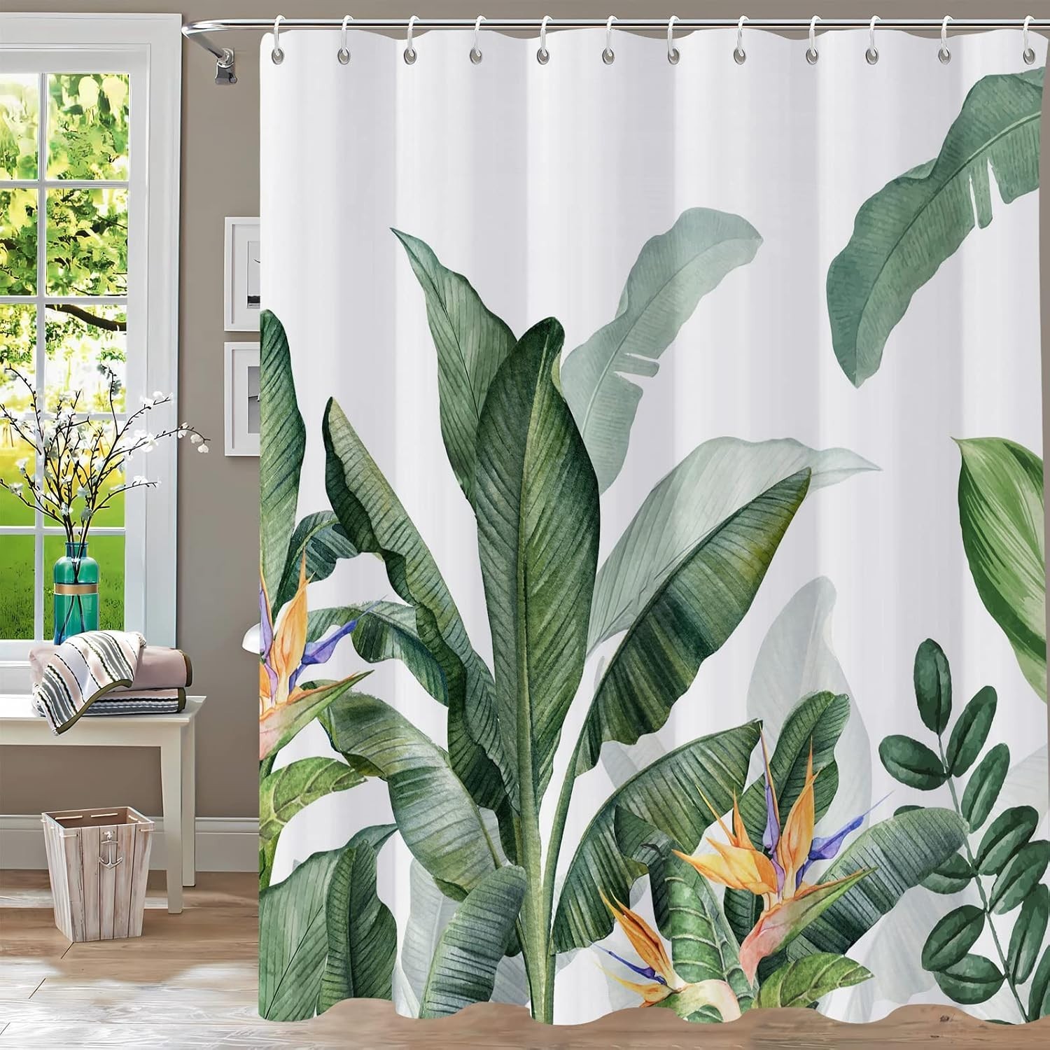 Custom Printed Bath Curtain — custom printed polyester bath curtain detail view