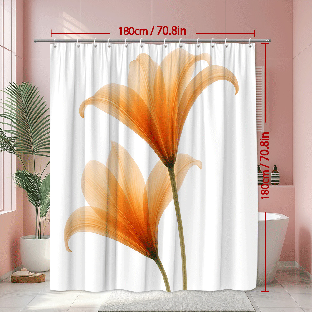 Custom Printed Bath Curtain — custom printed polyester bath curtain detail view