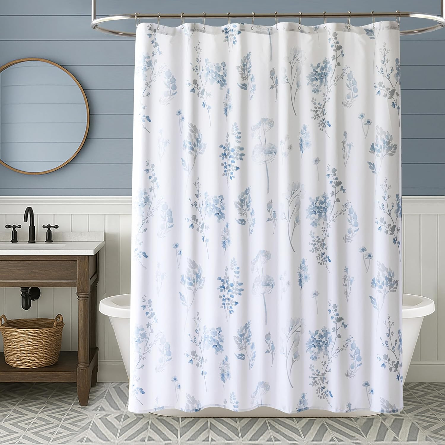 Custom Printed Bath Curtain — custom printed polyester bath curtain