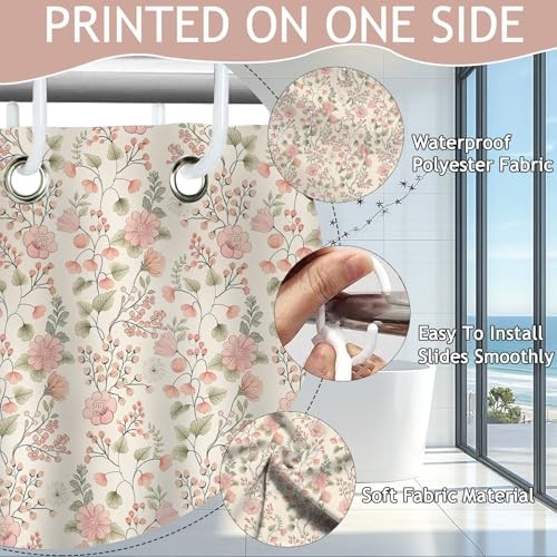 Custom Printed Bath Curtain — custom printed polyester bath curtain detail view