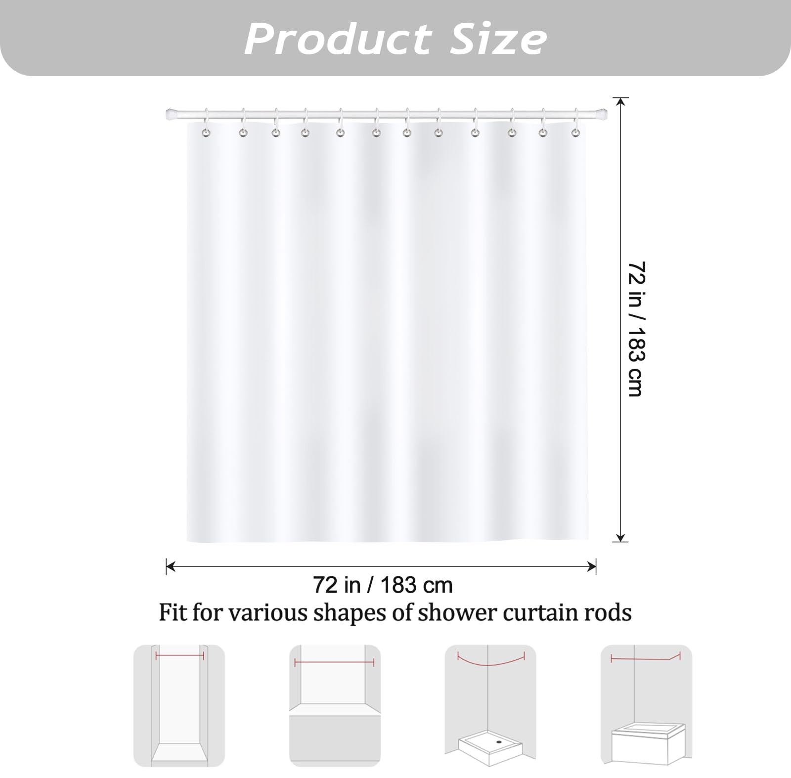 Custom Printed Bath Curtain — custom printed polyester bath curtain detail view
