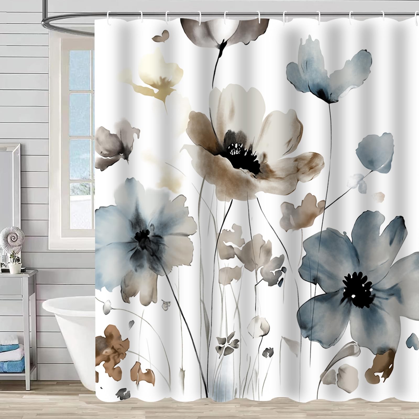Custom Printed Bath Curtain — custom printed polyester bath curtain detail view