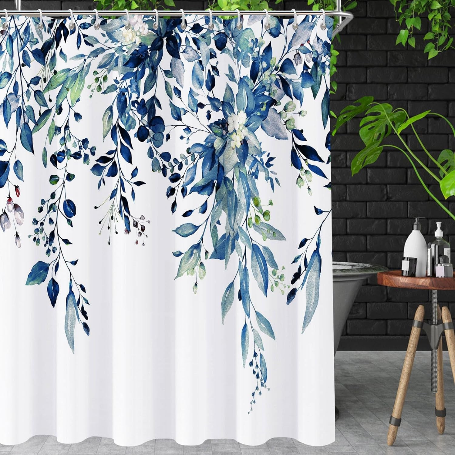 Custom Printed Bath Curtain — custom printed polyester bath curtain detail view