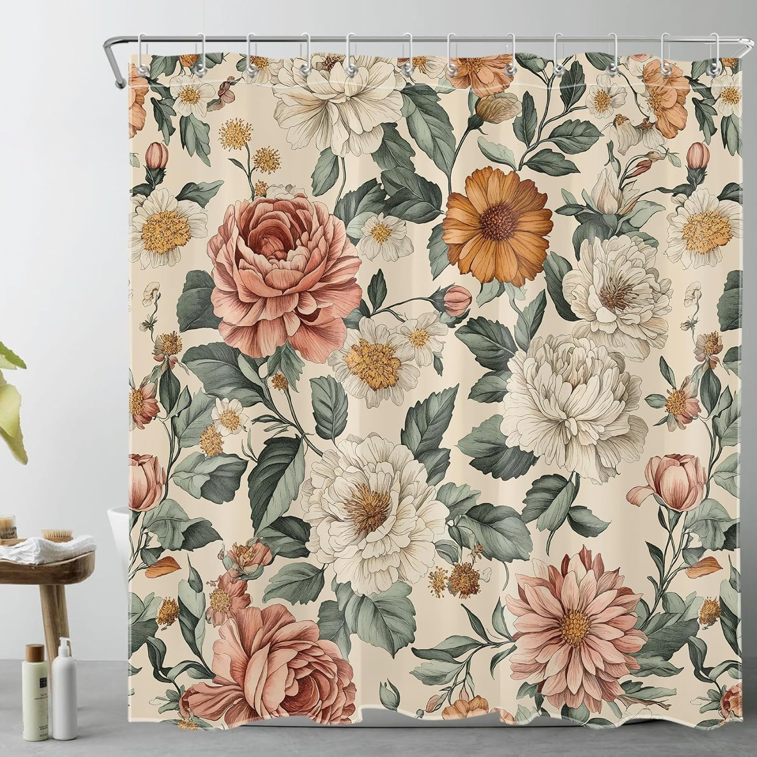 Custom Printed Bath Curtain — custom printed polyester bath curtain detail view