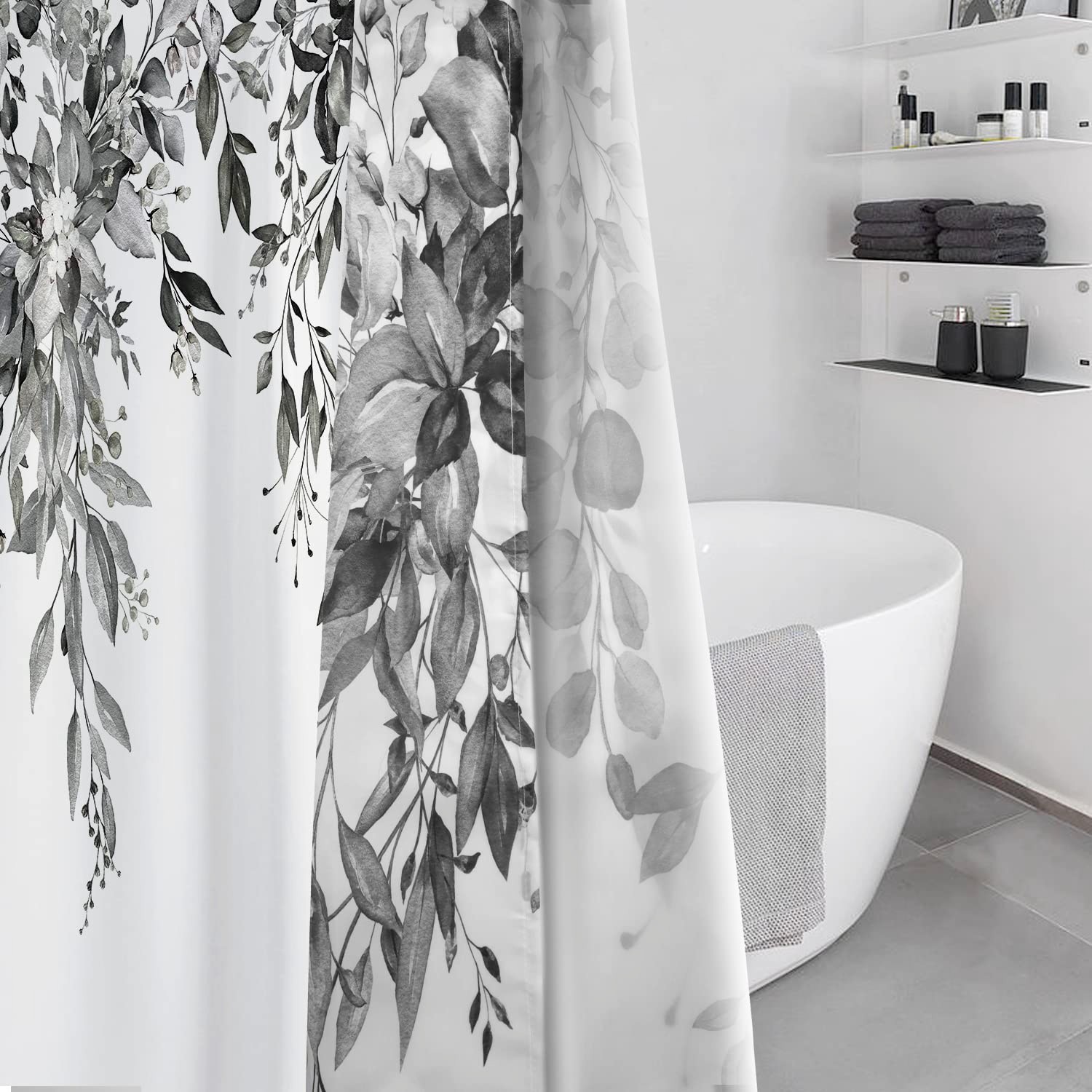 Custom Printed Bath Curtain — custom printed polyester bath curtain detail view
